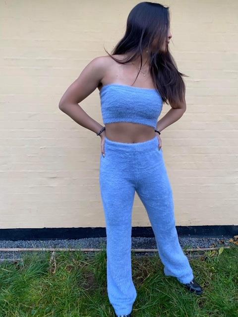 Fluffy tube top lilla
