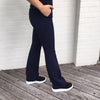 Flare bukser navy med lommer