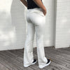 Flare bukser off white med lommer