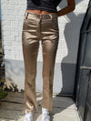 Flare satin bukser beige
