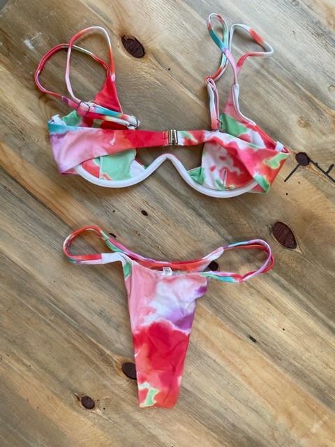 Kanvas bikini multi rød