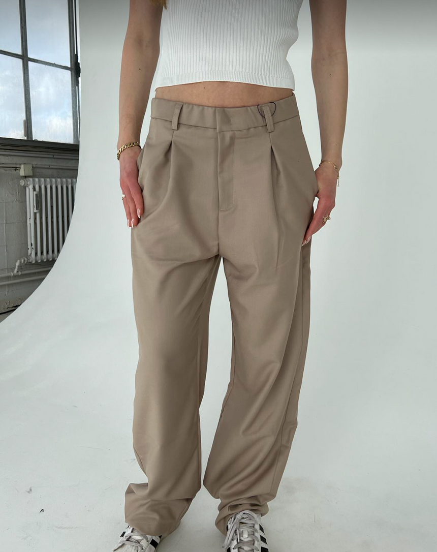 Lisette oversized suit bukser - Beige