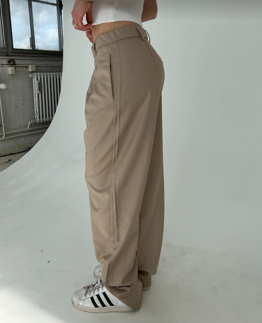 Lisette oversized suit bukser - Beige