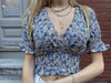 Peddey blomster cropped bluse