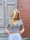 Peddey blomster cropped bluse