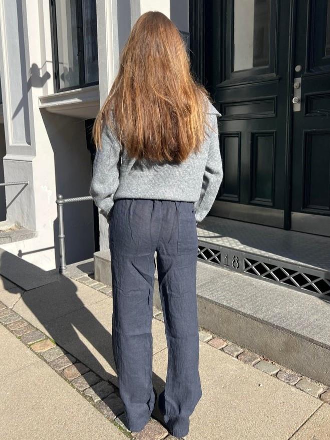 Signe hør bukser - blå
