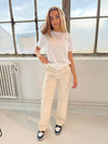 Premium - cargo bukser off white med striber