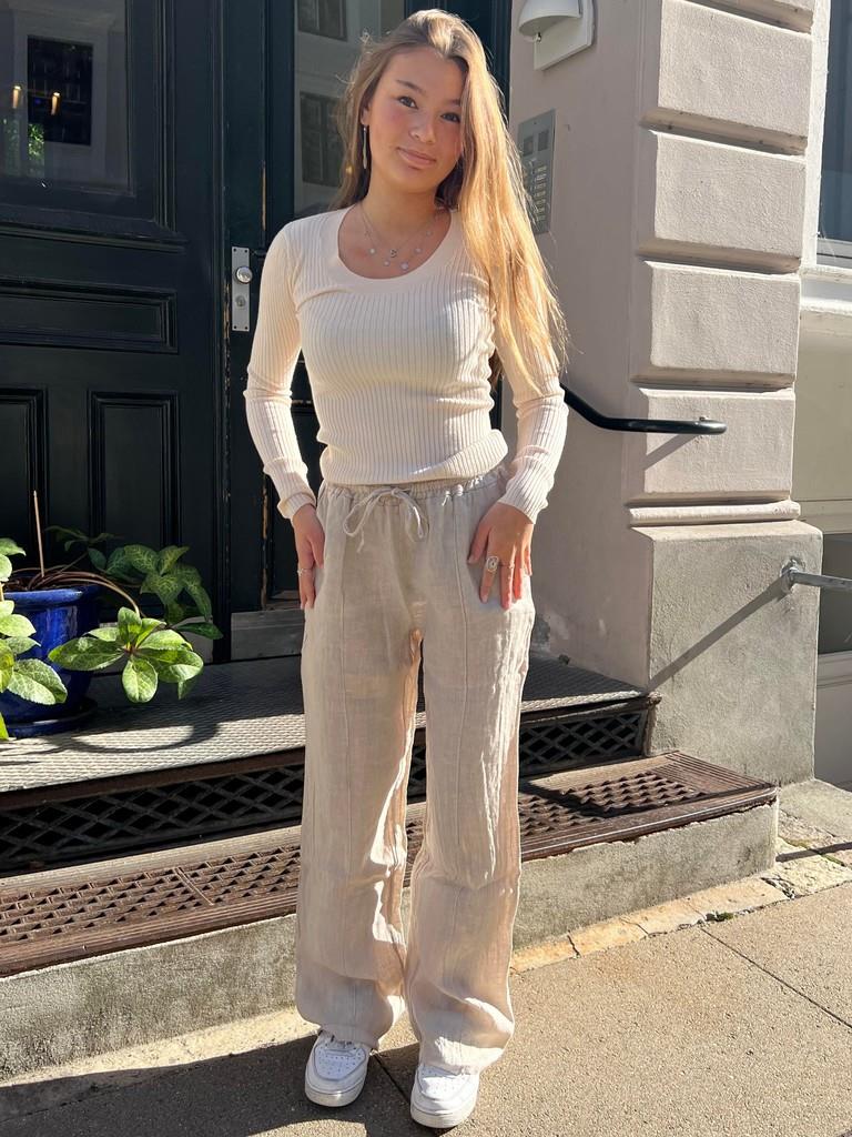 Signe hør bukser - beige