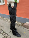 Fauna satin cargo bukser - Sort