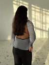 Albina bluse - Hvid/sort