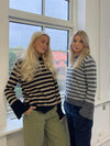 Paulina striktrøje - lysegrå/mørkegrå