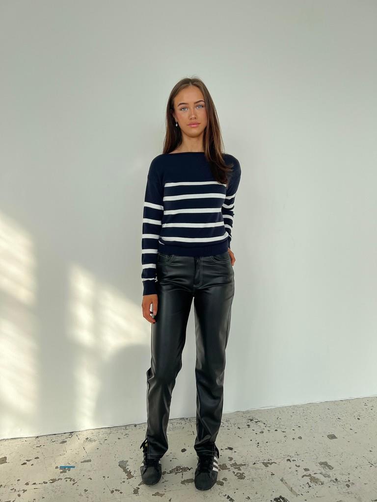 Emmy striktrøje - navy/hvid