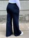 Amalia stribet bukser - navy
