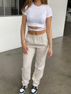 Peddey crop t-shirt med bindebånd hvid