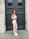 Silla bukser med slids - beige
