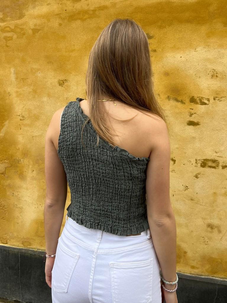 Ditte one shoulder top - kaki
