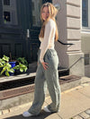 Signe hør bukser - kaki
