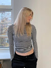 Albina bluse - Hvid/sort