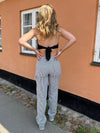 Emma stribet cowboy bukser - blå/hvid
