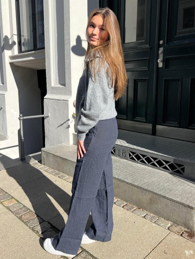 Signe hør bukser - blå