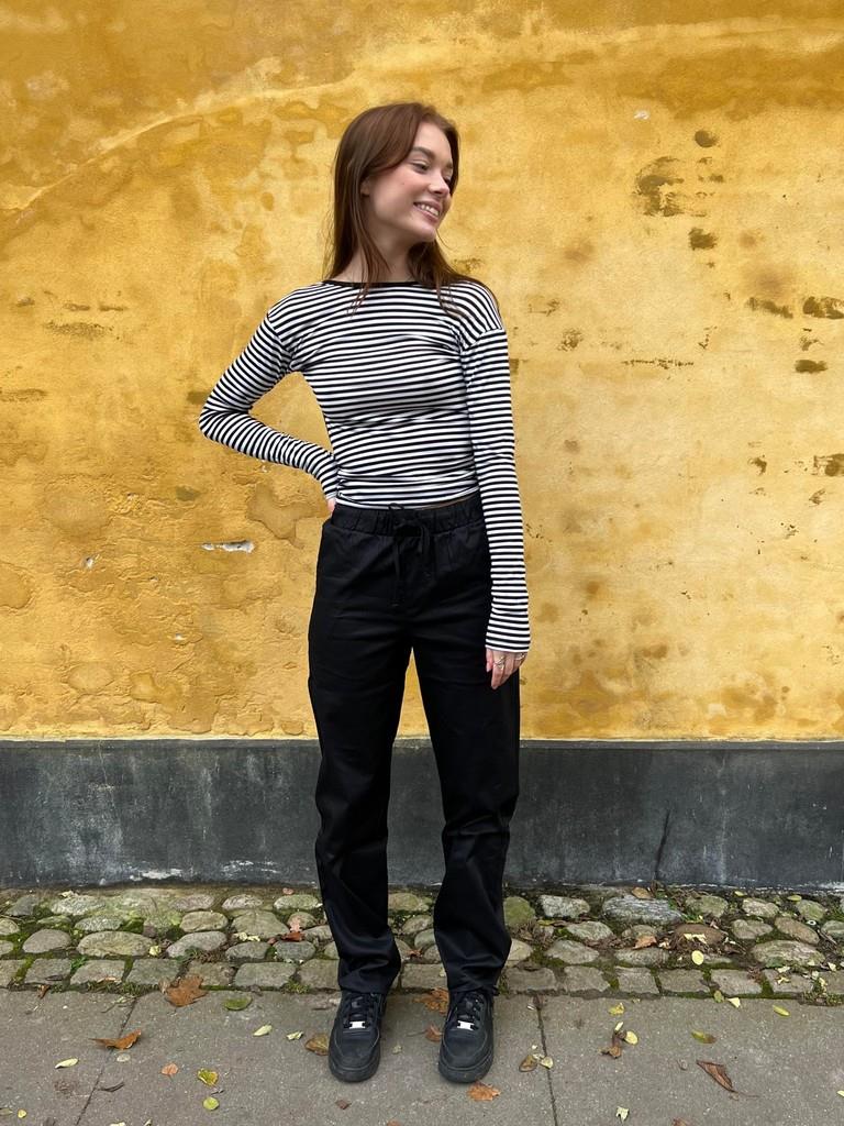 Albina bluse - Hvid/sort