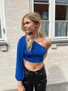 Samira one shoulder bluse - blå
