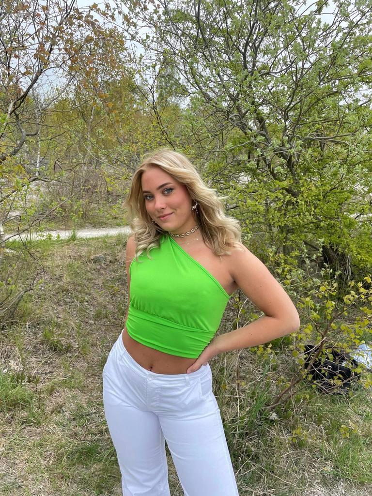 Soya one shoulder top - grøn