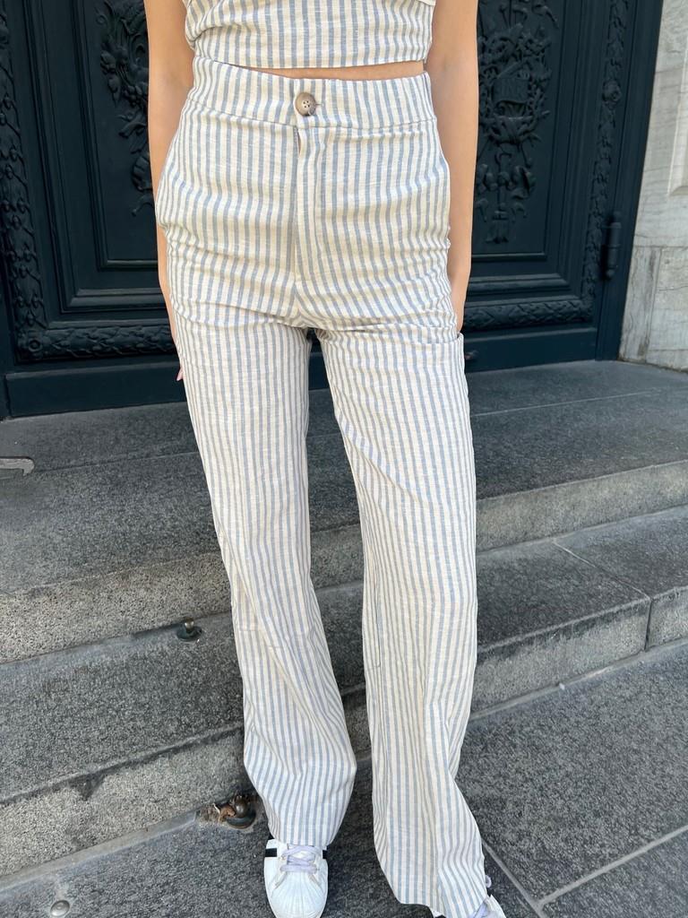 Sydney stribet bukser - blå/beige