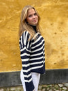 Berta striktrøje - navy/hvid
