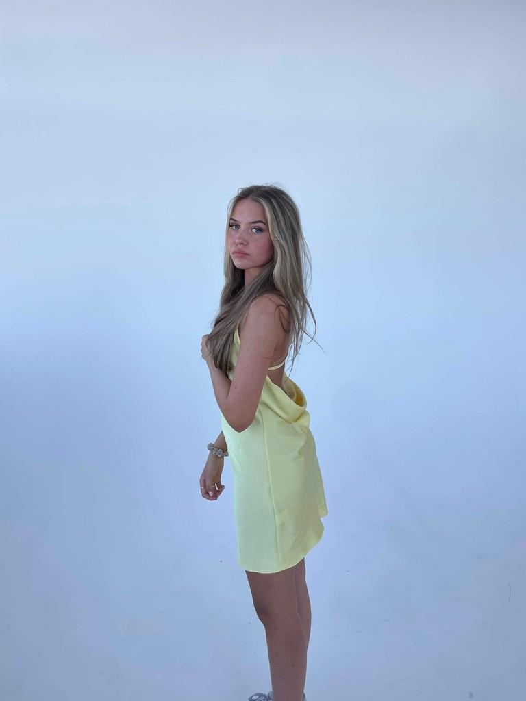 Karma satin kjole - Gul