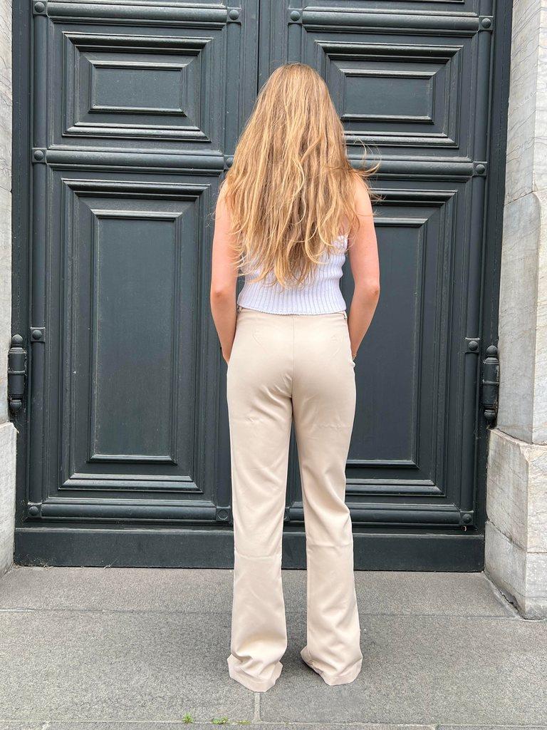 Silla bukser med slids - beige
