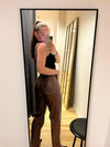 Ginny bukser i læder look brun