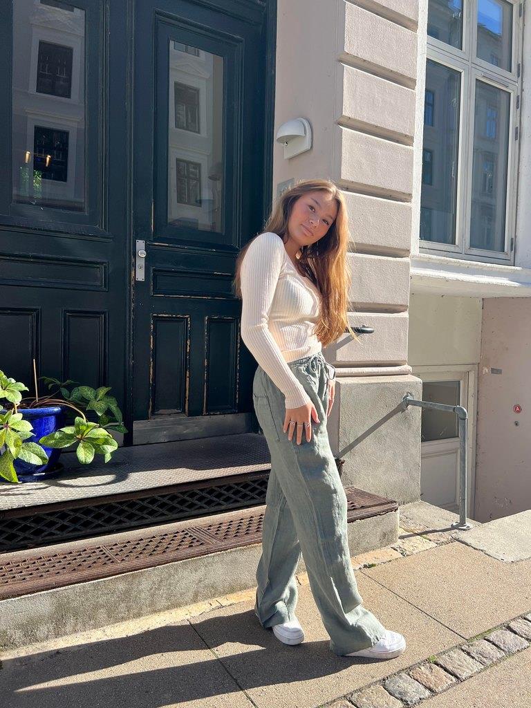 Signe hør bukser - kaki