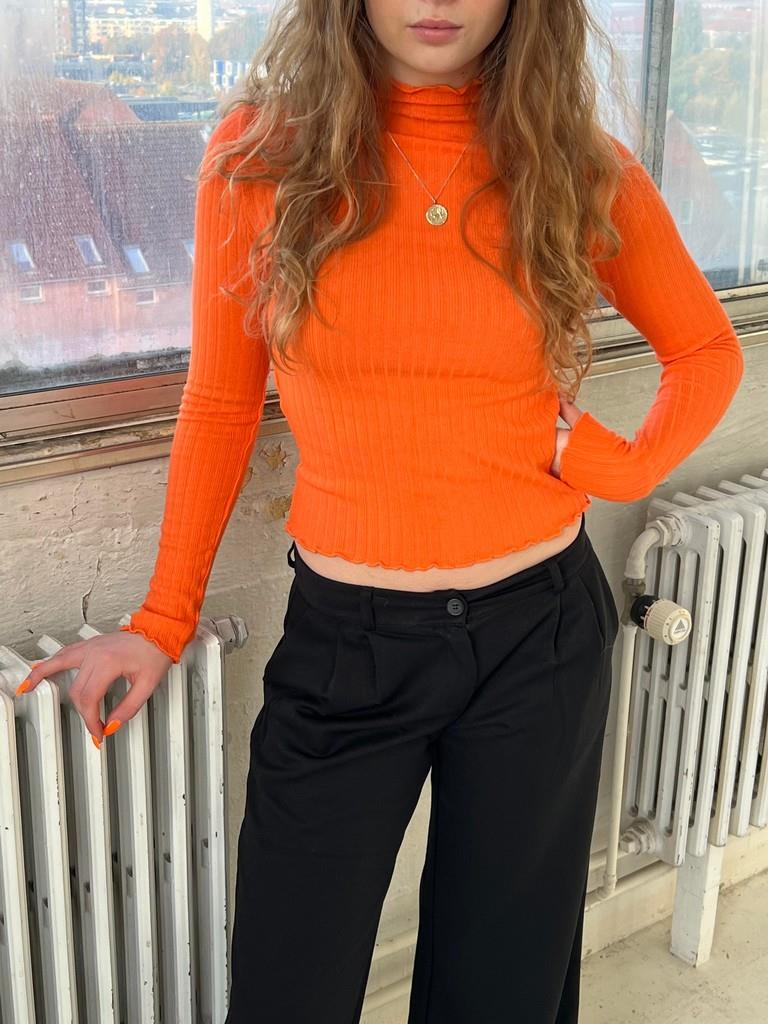 Anna Olympia langærmet bluse - Orange