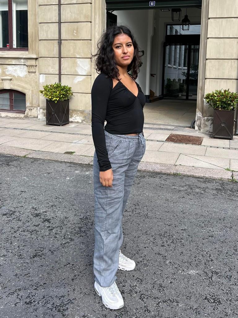 Aino hør bukser - grå