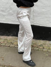 Lona lavtaljet satin bukser - Hvid