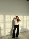Anna Olympia wide leg suit pants - Sort
