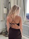Rosalina satin top - sort