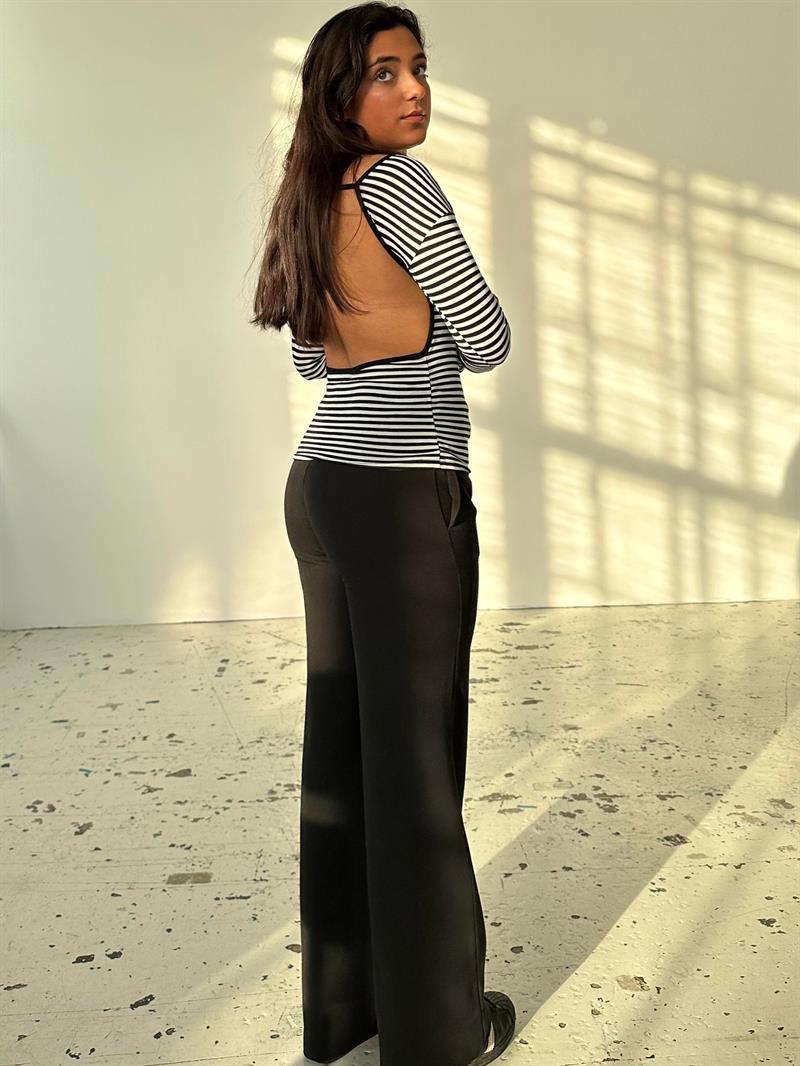 Albina bluse - Hvid/sort