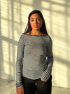 Albina bluse - Hvid/sort