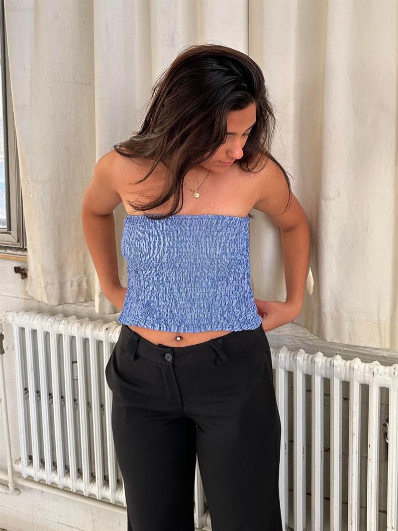 Inge crop top - Blå