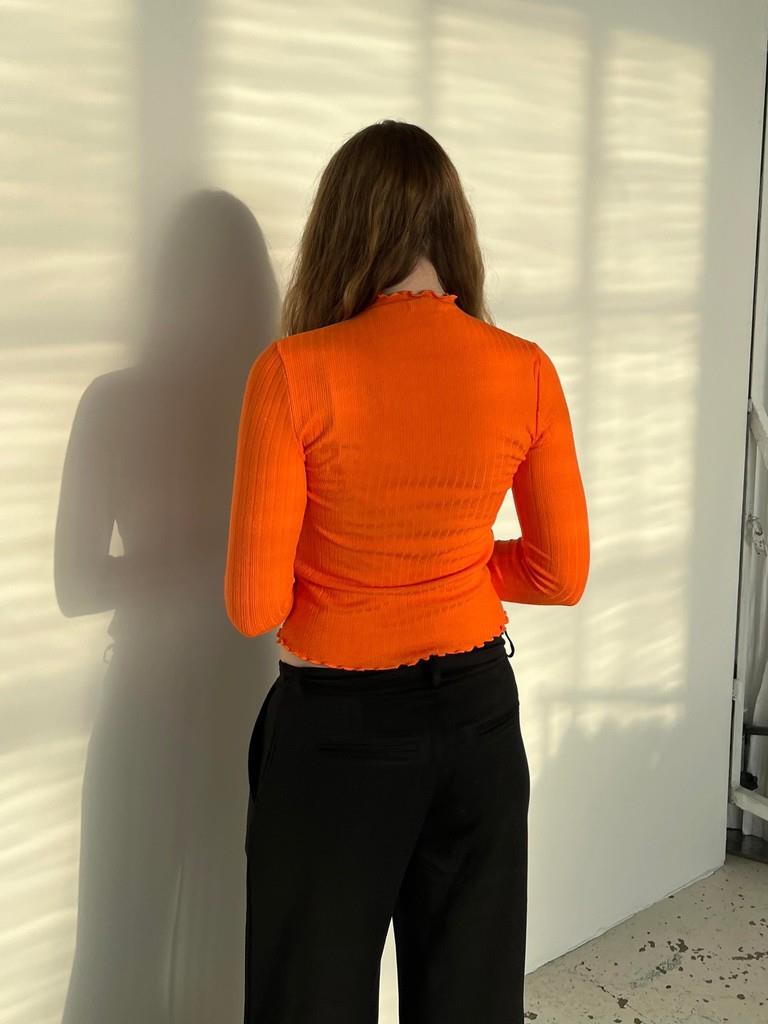 Anna Olympia langærmet bluse - Orange