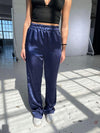 Birla straight satin bukser - Navy