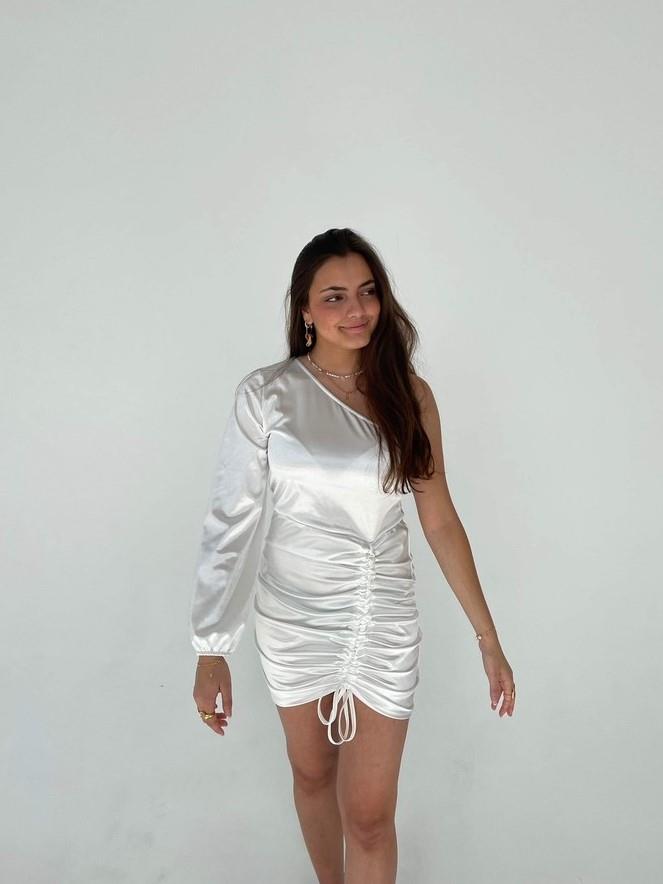 Stephanie one shoulder kjole - Hvid