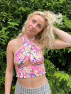 Gianna blomster top pink