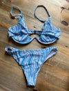 Kanvas bikini blå og hvid