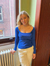 Matilde W - strik bluse blå