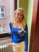 Matilde W - strik bluse blå