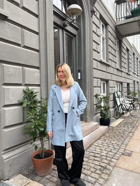 Morgan frakke lyseblå