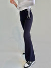 Flare bukser navy med lommer